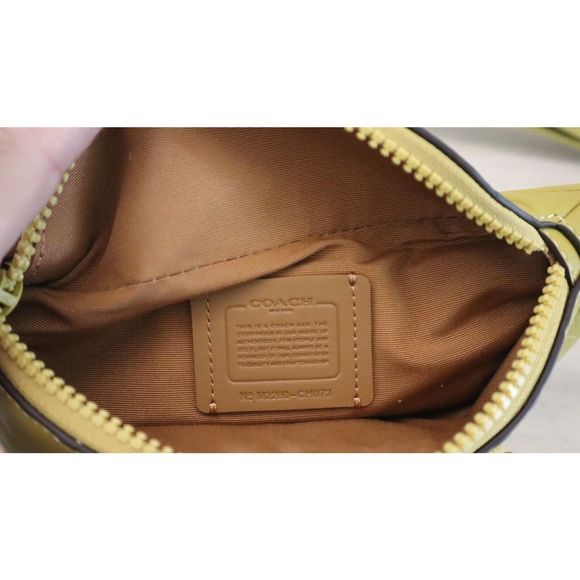 Coach CH073 Women's Chartreuse Signature Leather Sprint Mini Belt Bag $350 - Picture 13 of 16